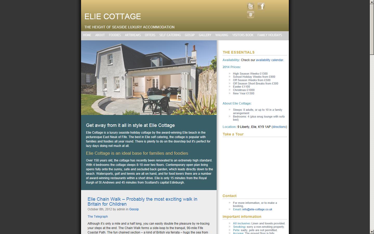 Elie Cottage Website