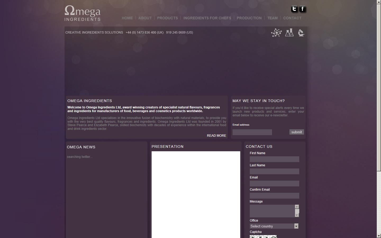 Omega Ingredients Ltd Website