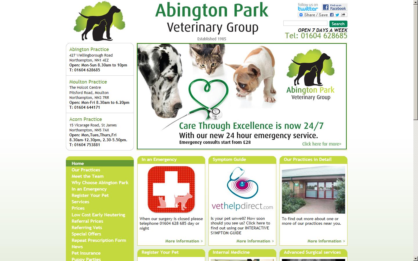 Abington Park Veterinary Group Website