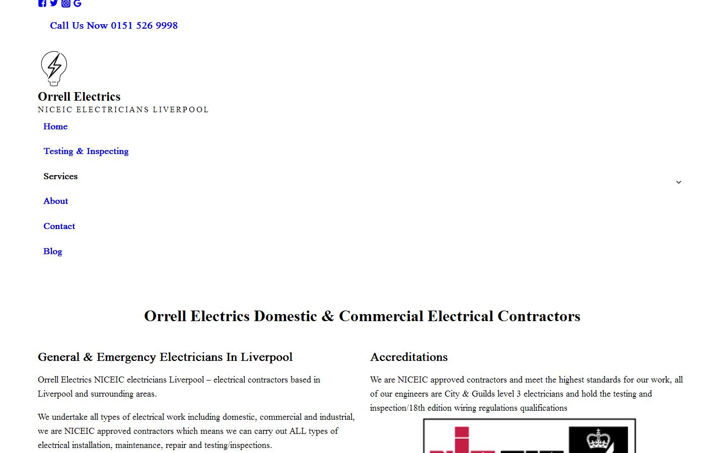 Orrell Electrics Website