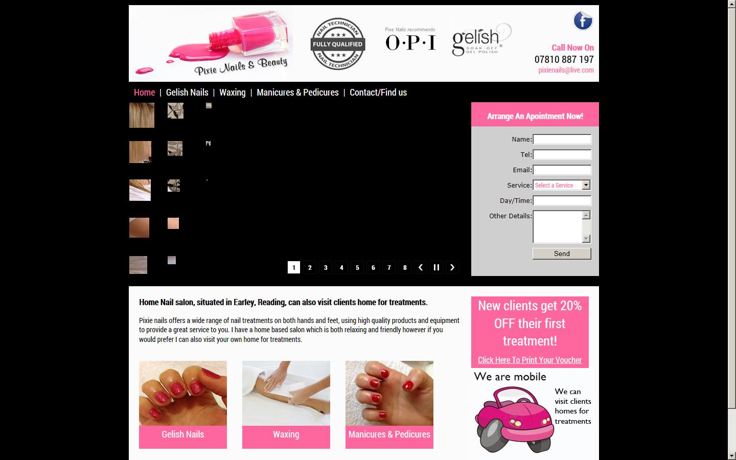 Pixie Nails Website