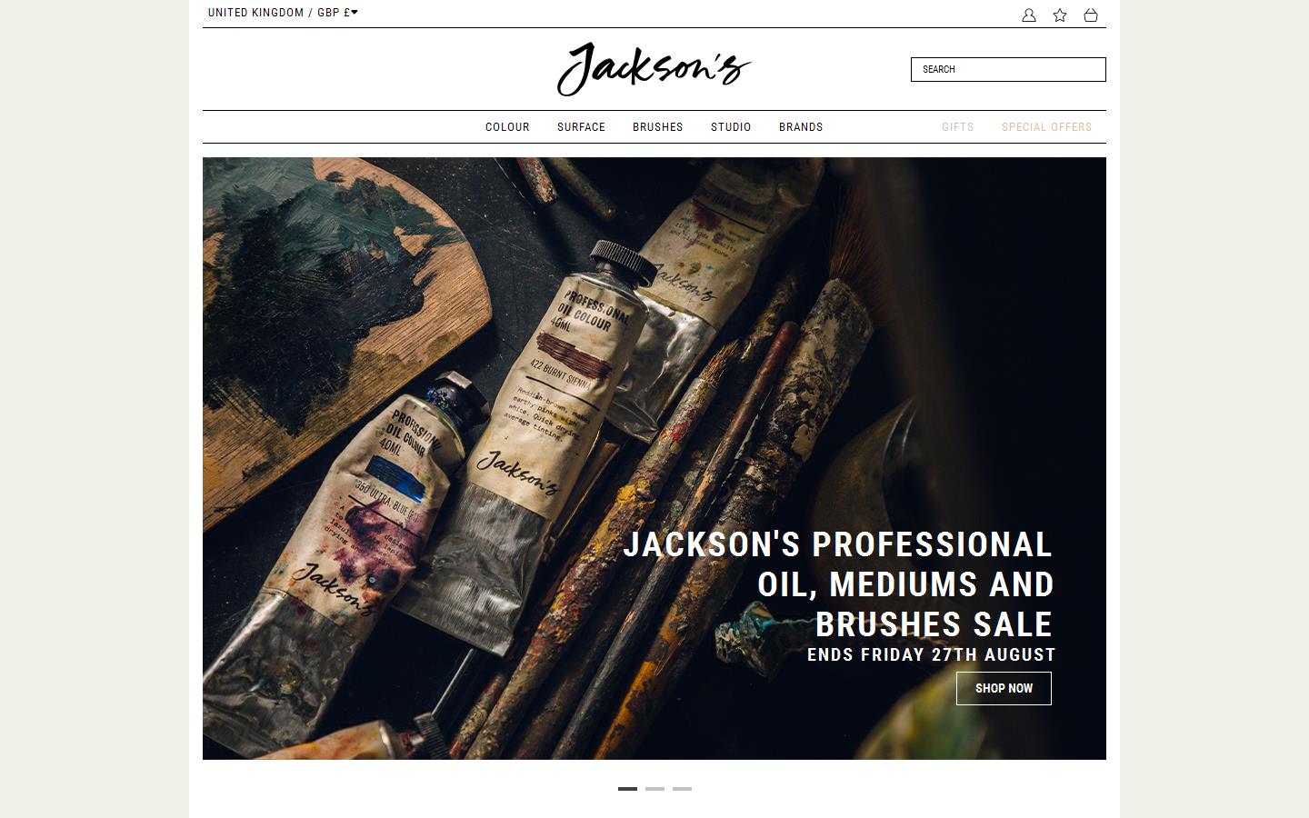 Jacksons Art Supplies Ltd Website
