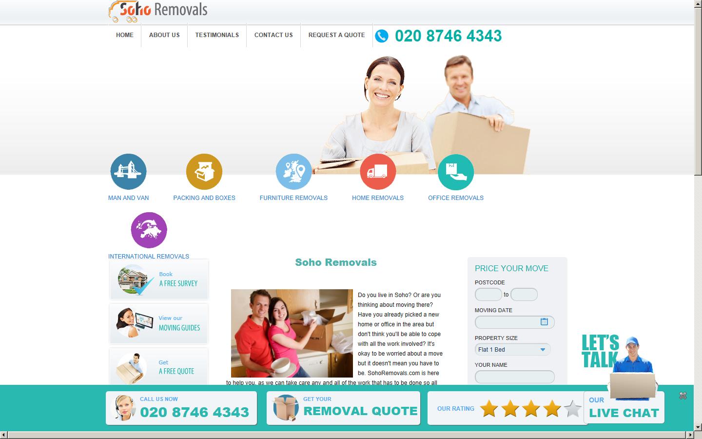 Soho Removals Website