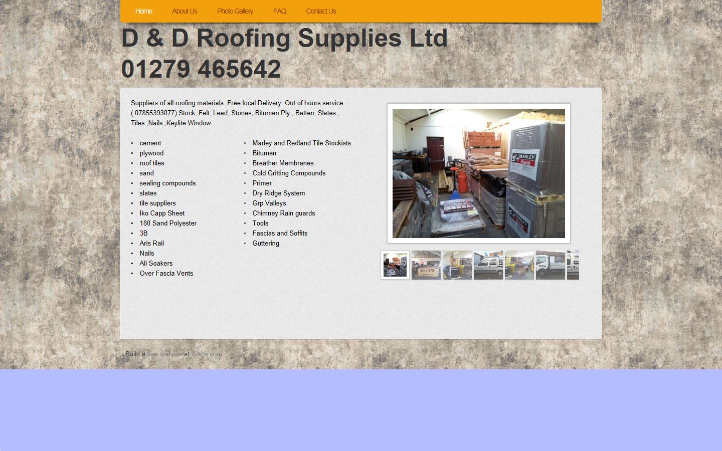 D & D Roofing Supplies Ltd Website