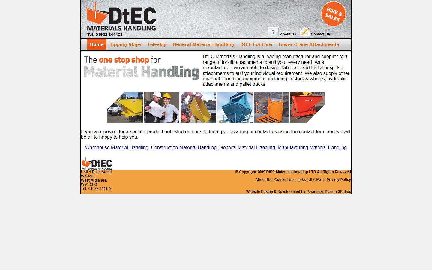 DtEC Materials Handling Website