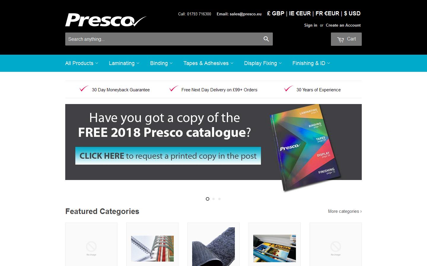 Presco UK Ltd Website