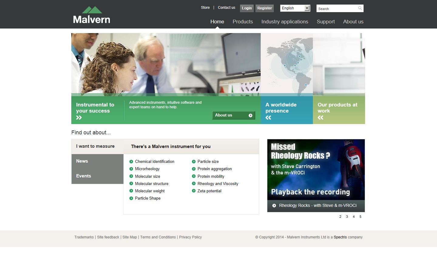 Malvern Instruments Ltd Website