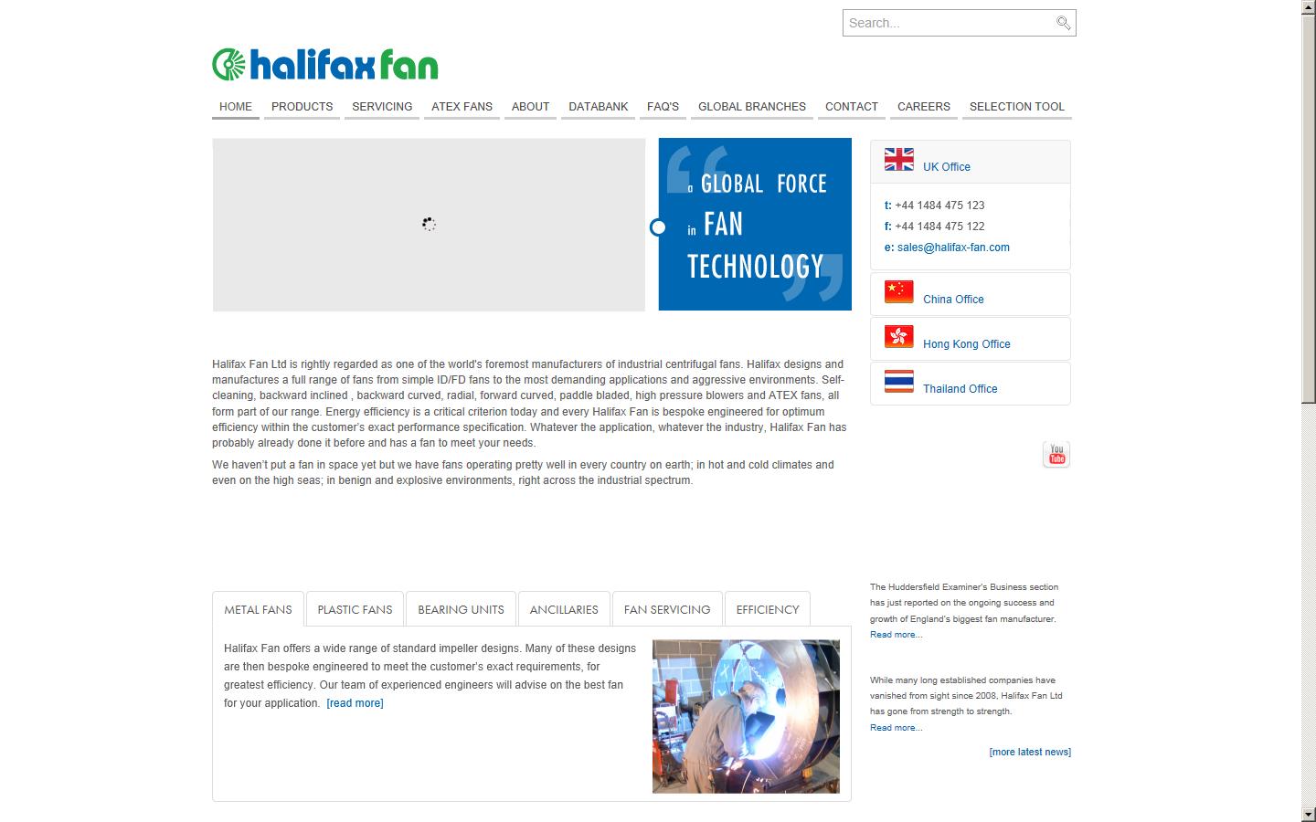 Halifax Fan Ltd Website