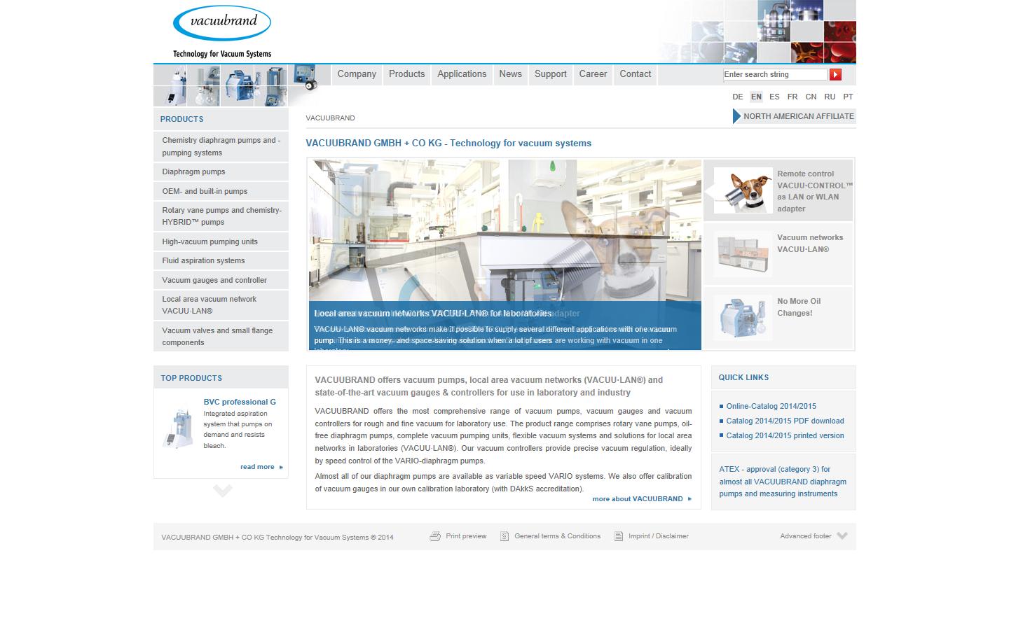 Vacuubrand GMBH Co Website