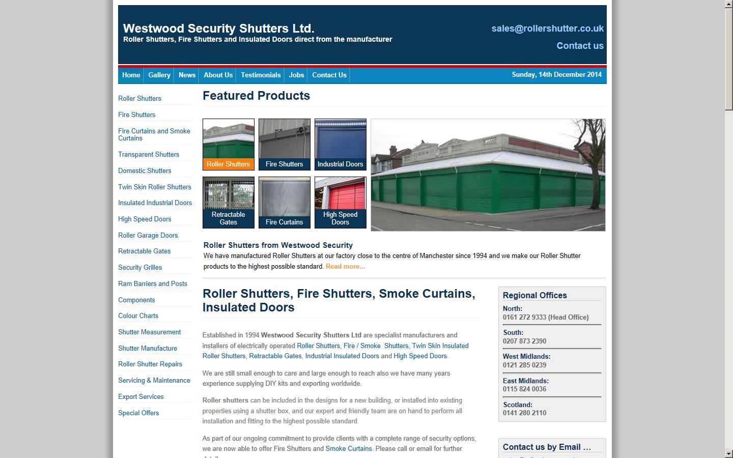Westwood Security Shutters  Website