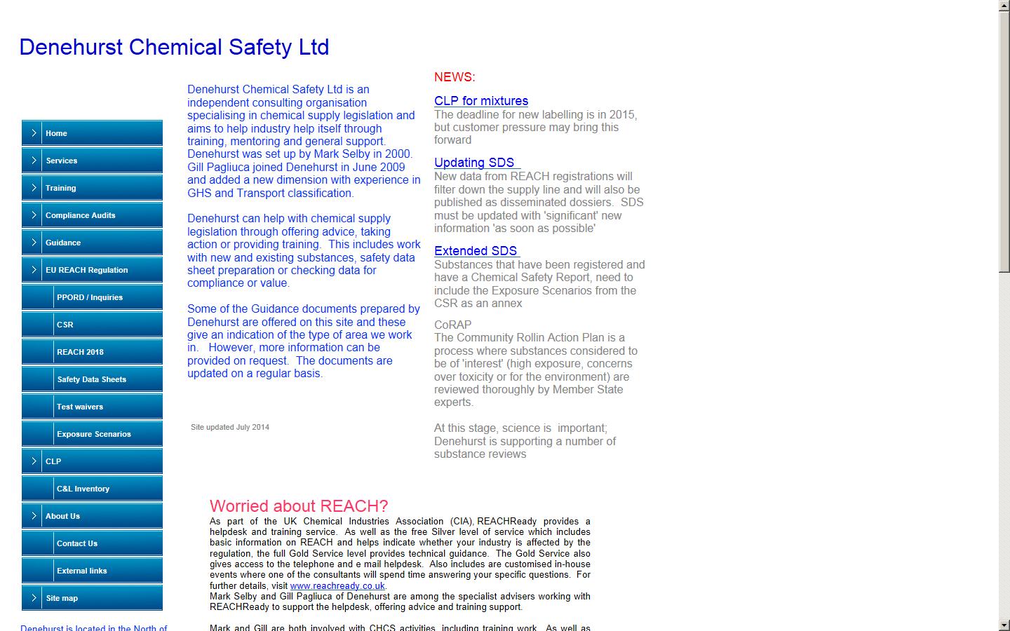 Denehurst Chemical Safety Ltd Website