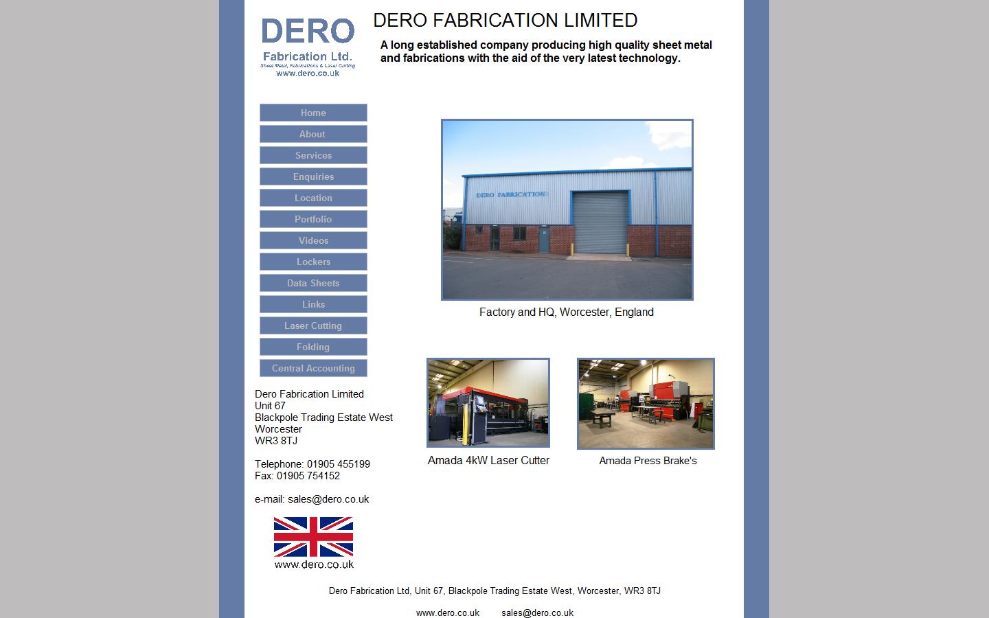 Dero Fabrication Limited Website