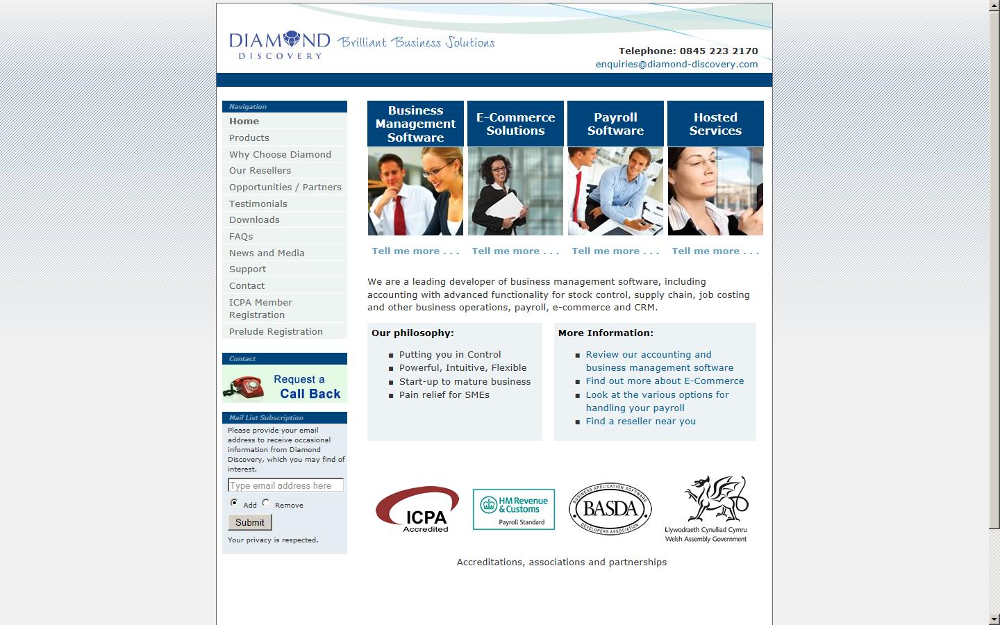 Diamond Discovery Software Limited Website