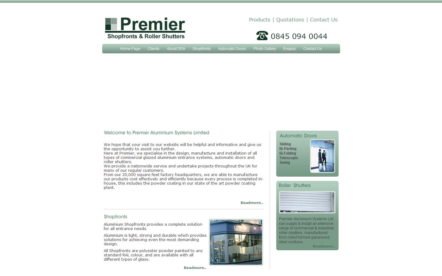 Premier Aluminium Systems Ltd Website