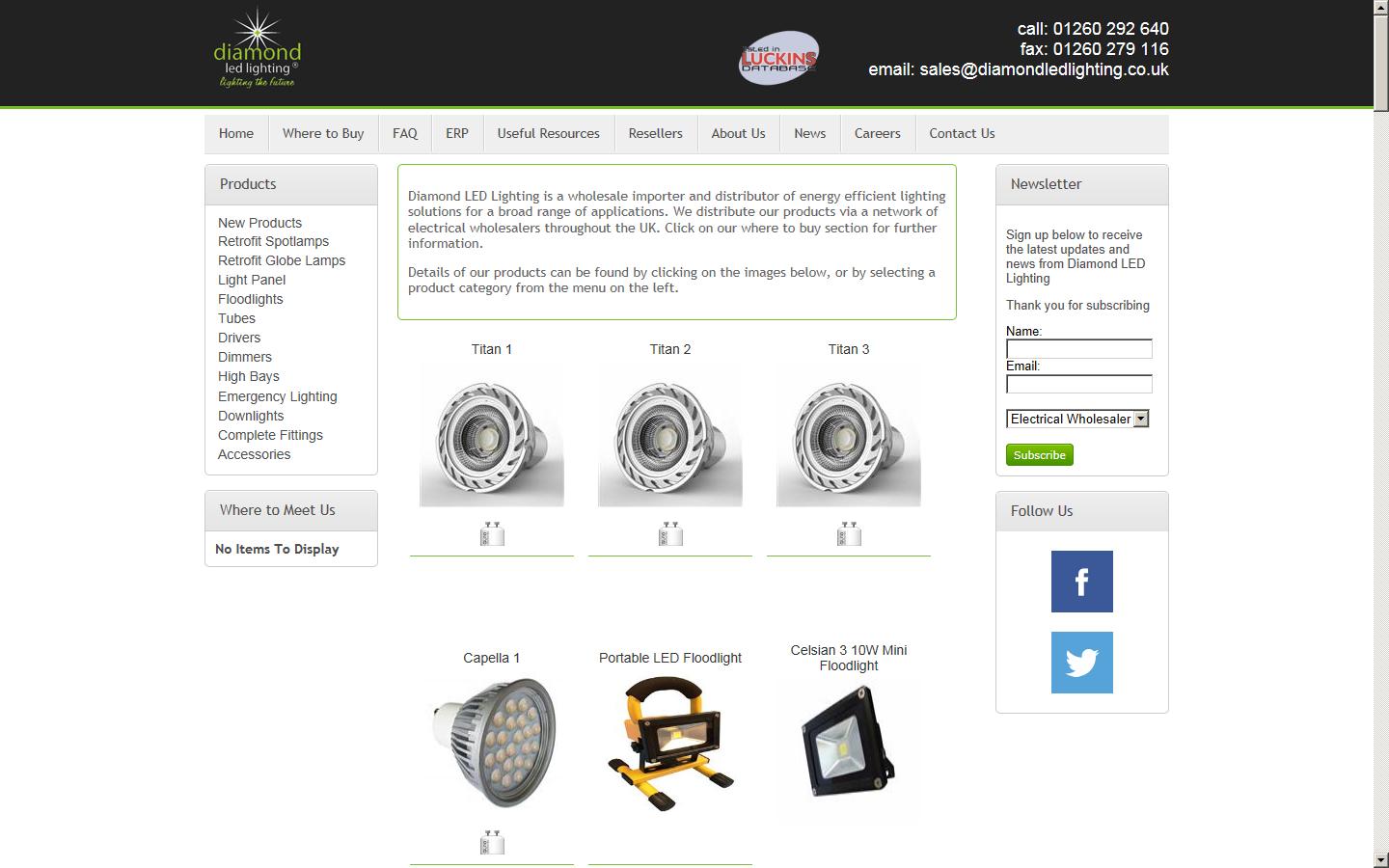 Diamond LED Lighting Limited  Website