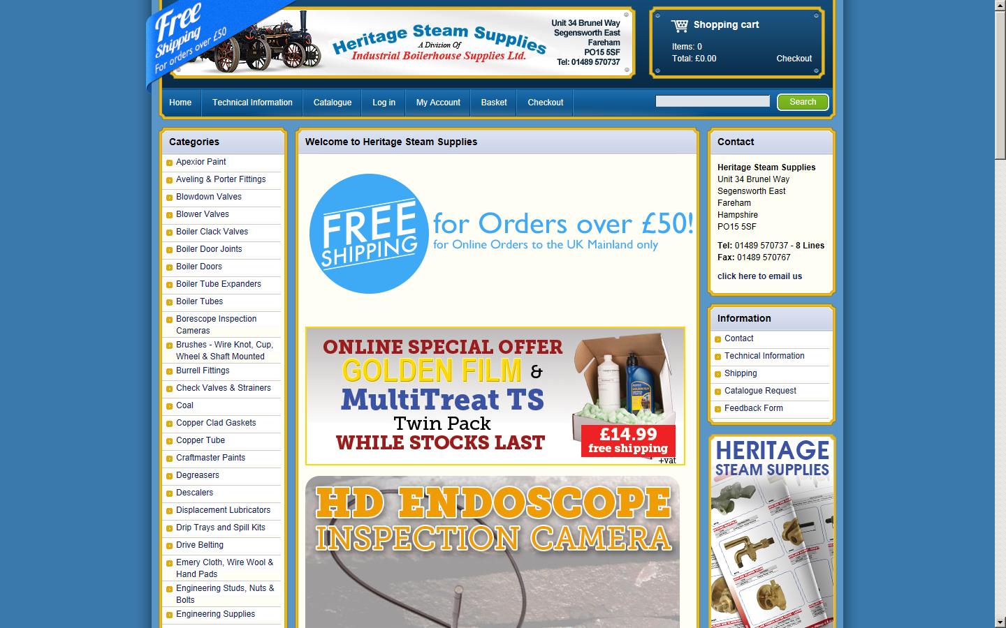 Industrial Boilerhouse Supplies Ltd (Heritage Steam Supplies) Website