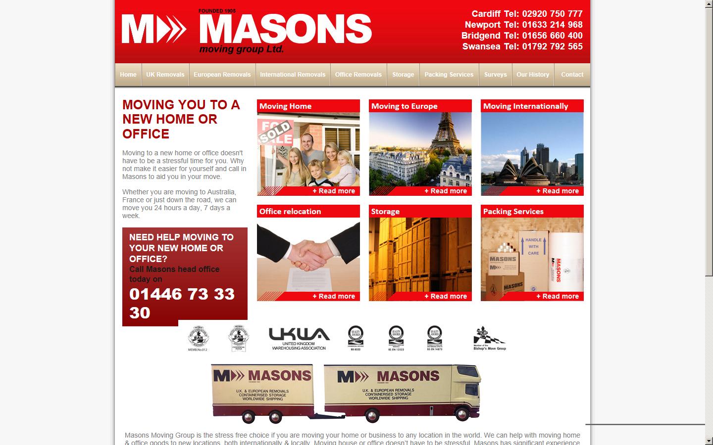 Masons Moving Group Ltd Website
