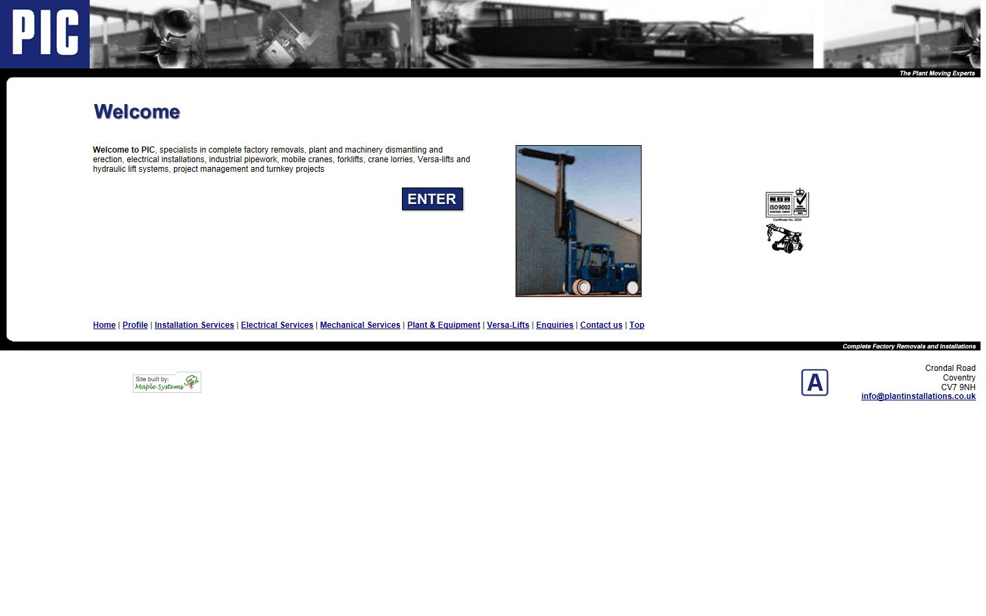 Plant Installations (Coventry) Limited Website