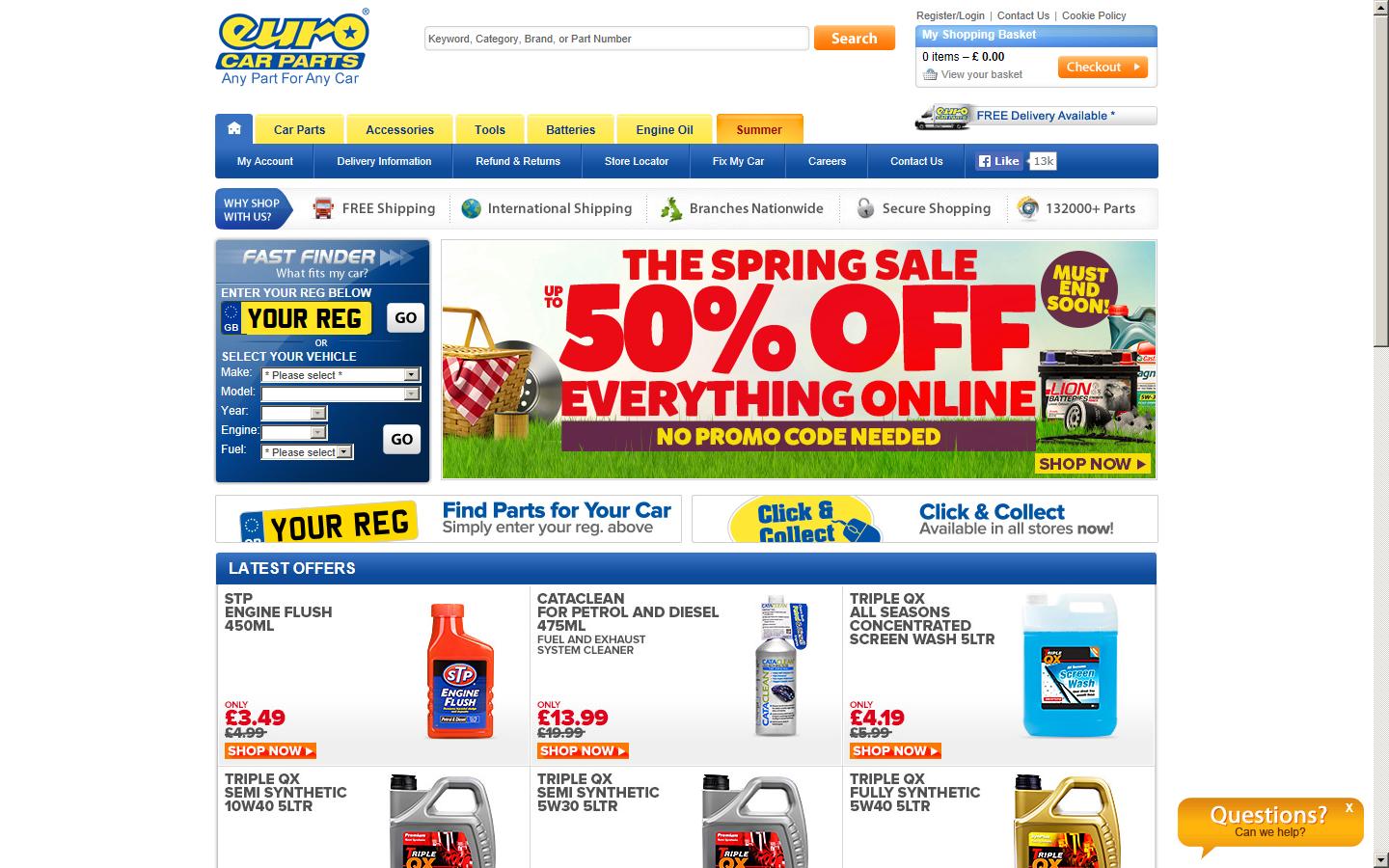 Euro Car Parts Ltd Website