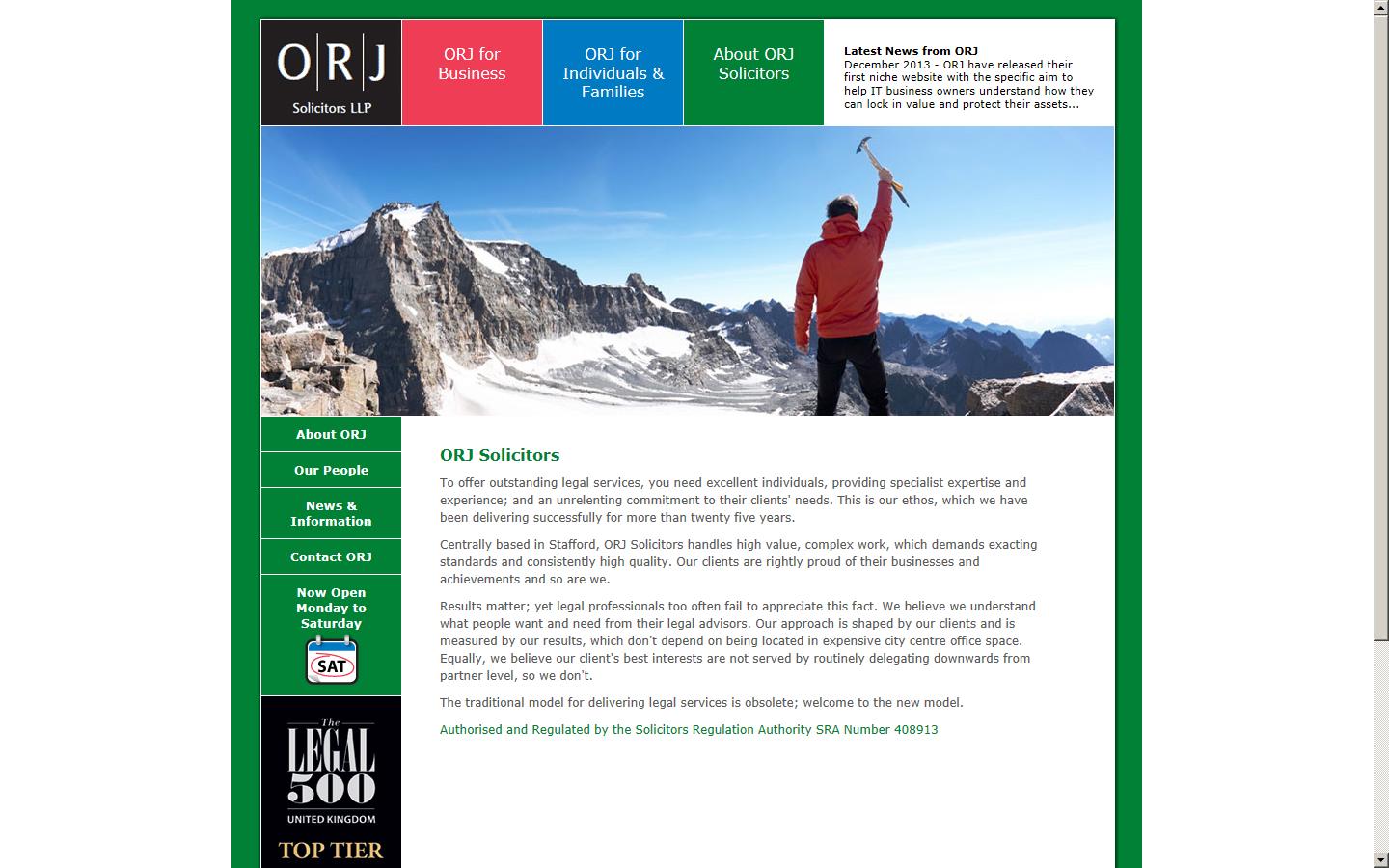 ORJ Solicitors LLP Website