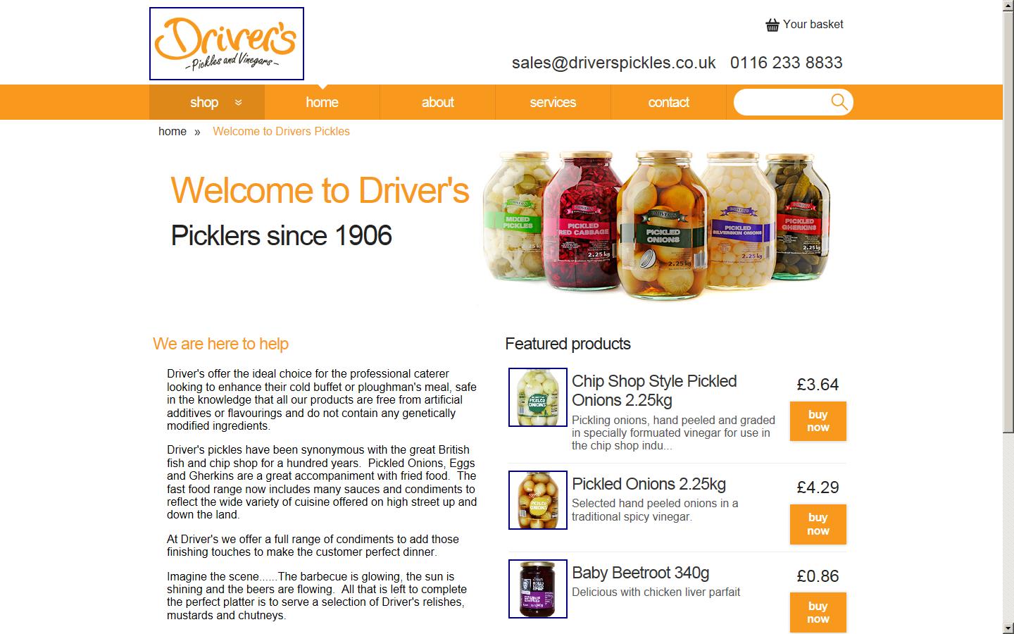Drivers Pickles Ltd  Website