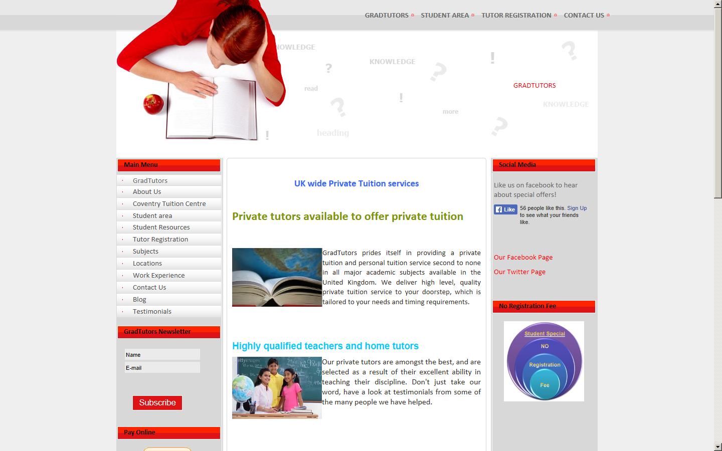 Personal Tuition Website