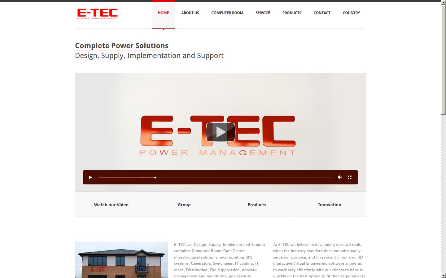 E-TEC Power Management Ltd  Website