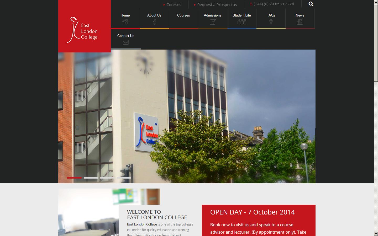 East London College  Website