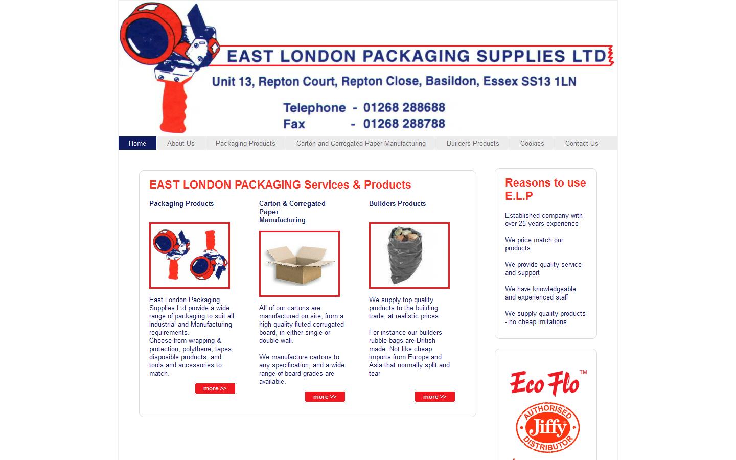East London Packaging Supplies Ltd Website