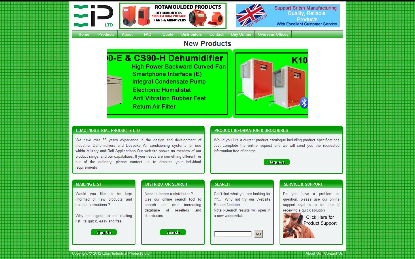 Ebac Industrial Products Limited Website