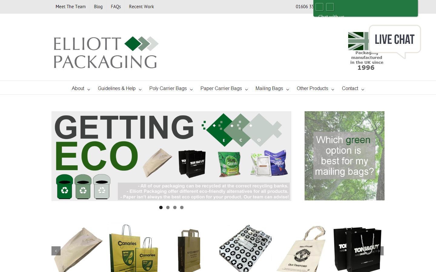 Elliott Packaging Ltd Website