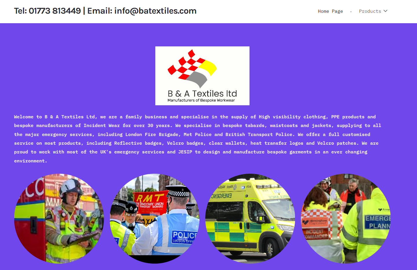 B&A Textiles Ltd Website