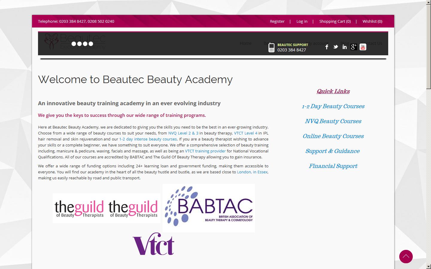 Beautec Beauty Academy Ltd Website