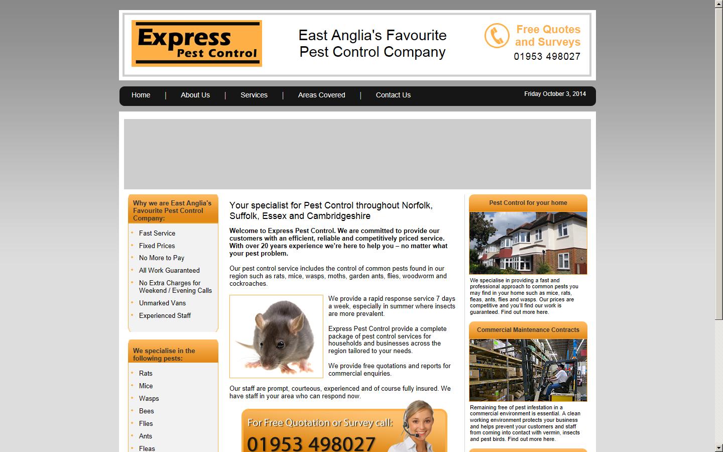 Express Pest Control Thetford Website
