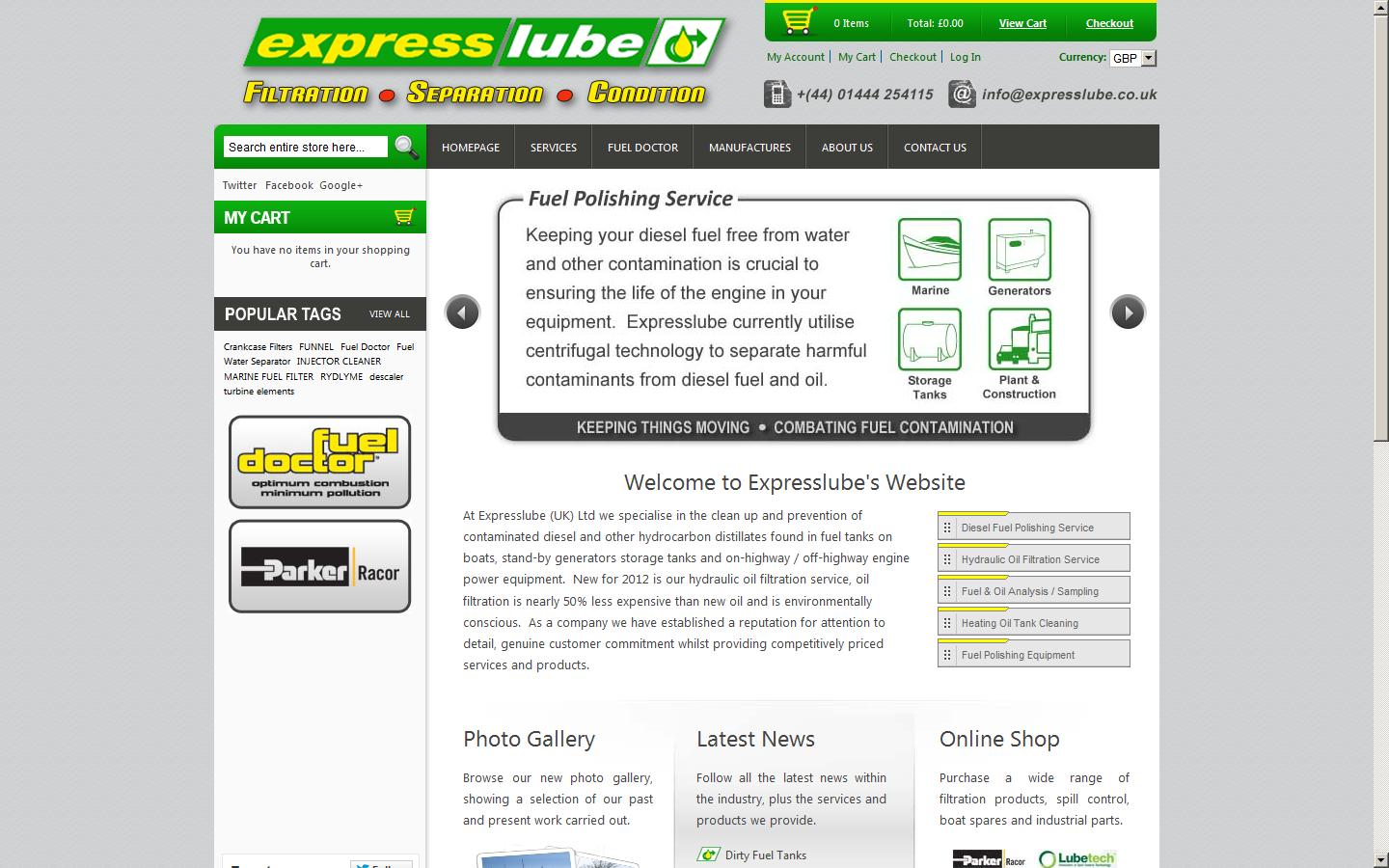 Expresslube (UK) Ltd Website