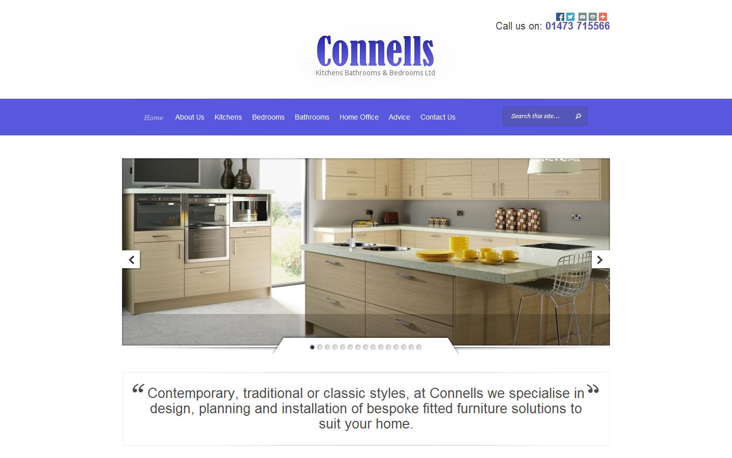 Connells Kitchens Bathrooms and Bedrooms Ltd Website