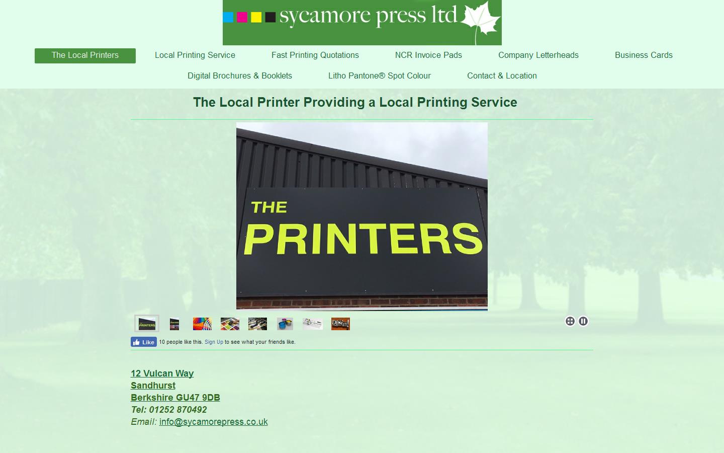 Sycamore Press Ltd Website