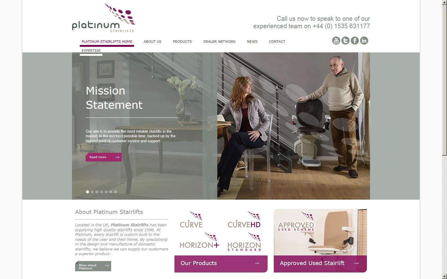 Platinum Stairlifts Website