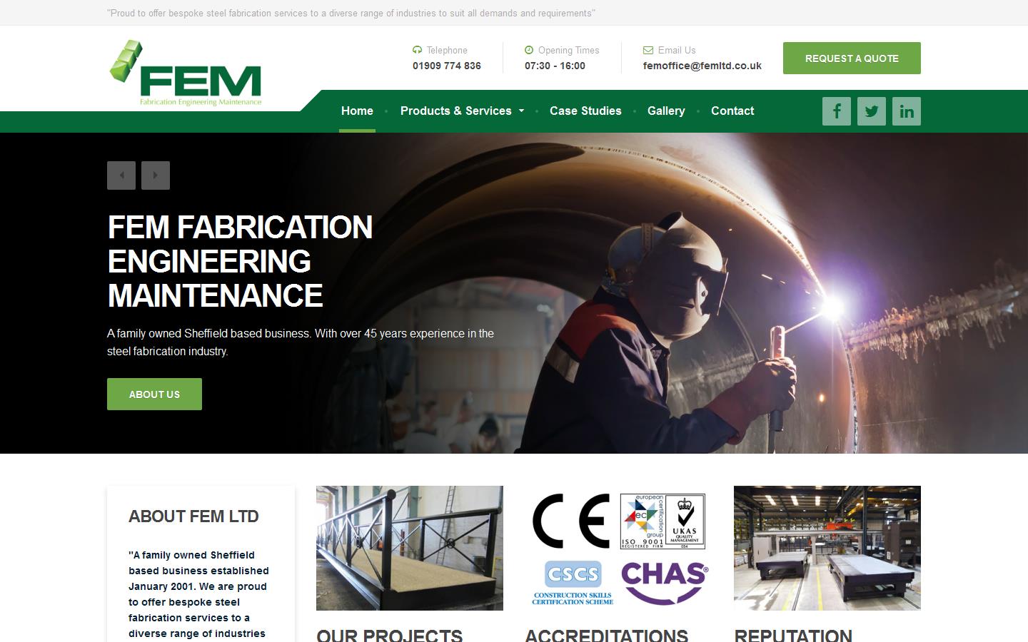 FEM Fabrication Engineering Maintenance  Website