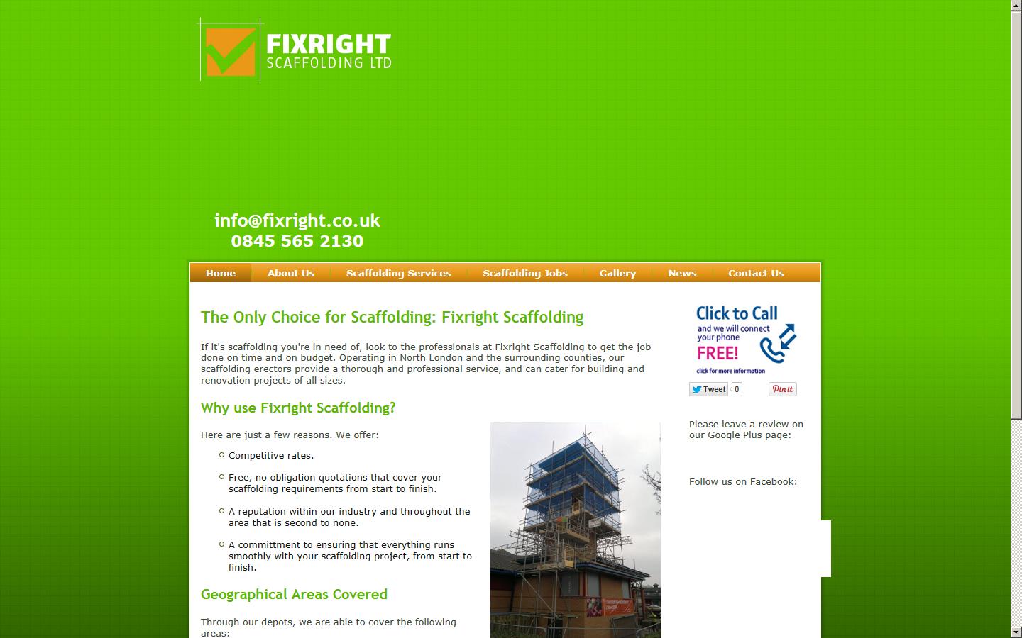 Fixright Scaffolding Website