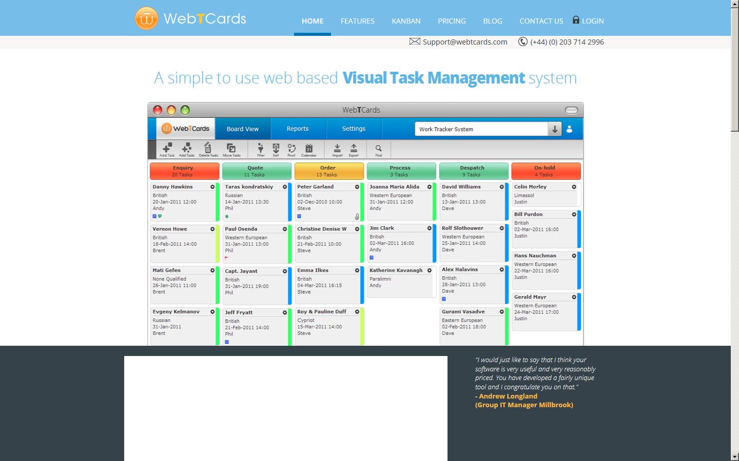 WebTCards Ltd Website