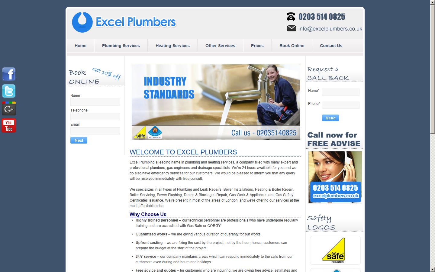 excelplumbers Website