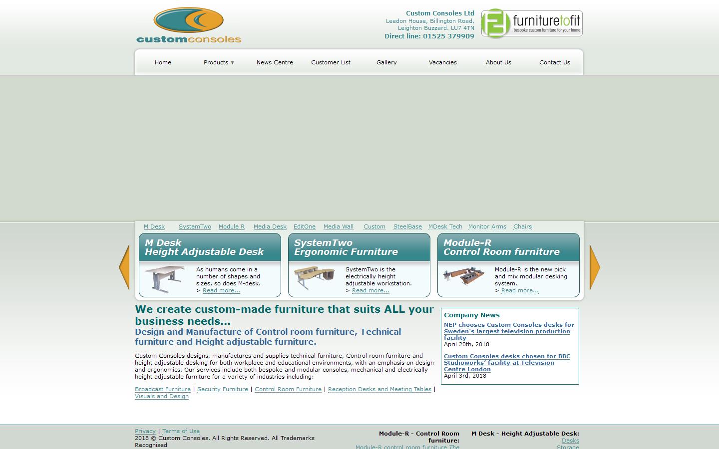 Custom Consoles Website