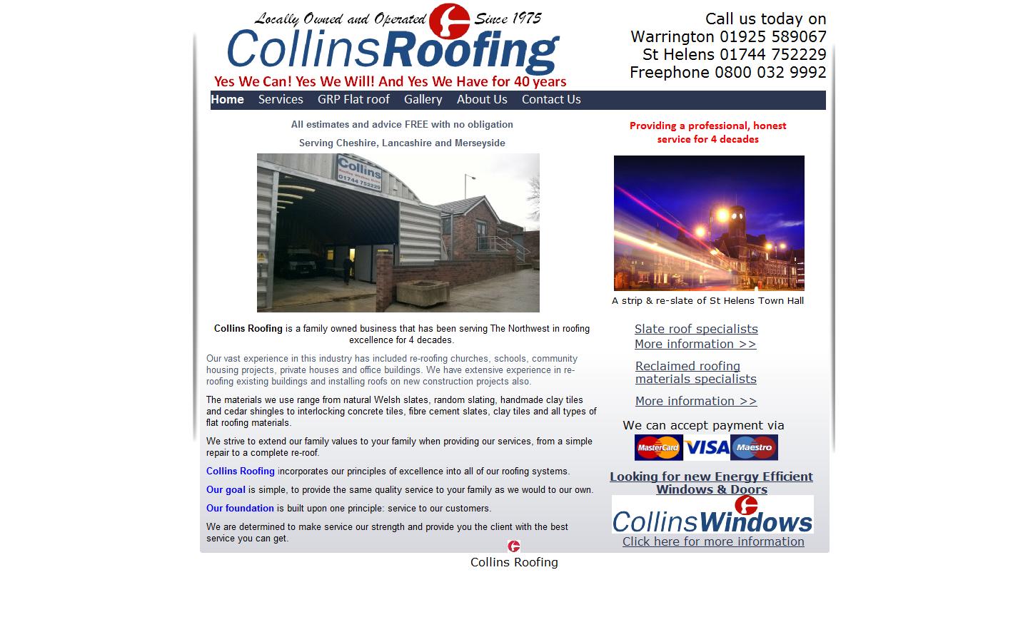 Collins Roofing Website