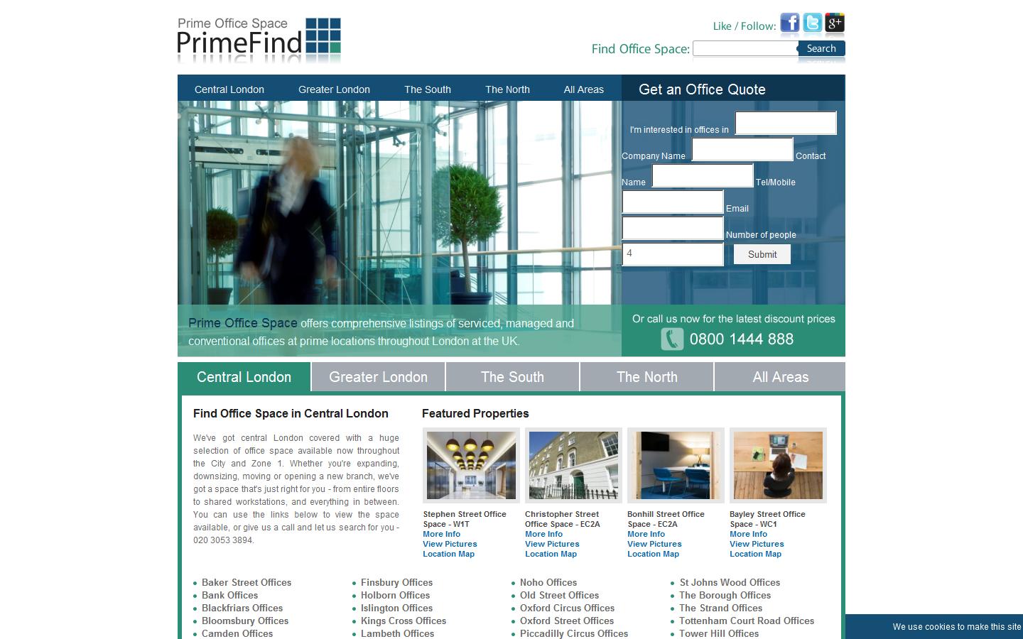 Prime Office Space Website