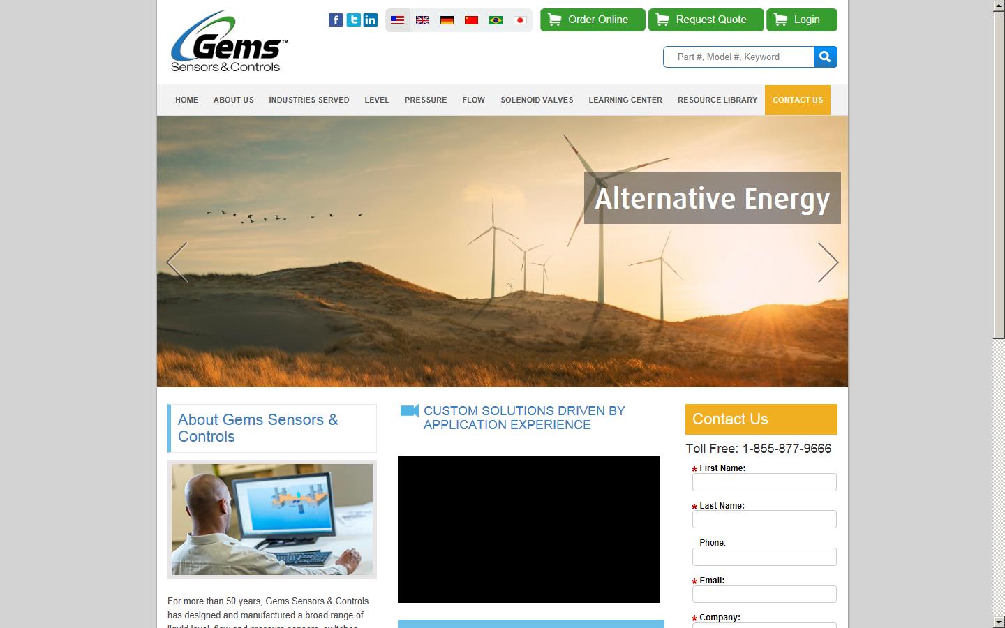 Gems Sensors & Controls Website