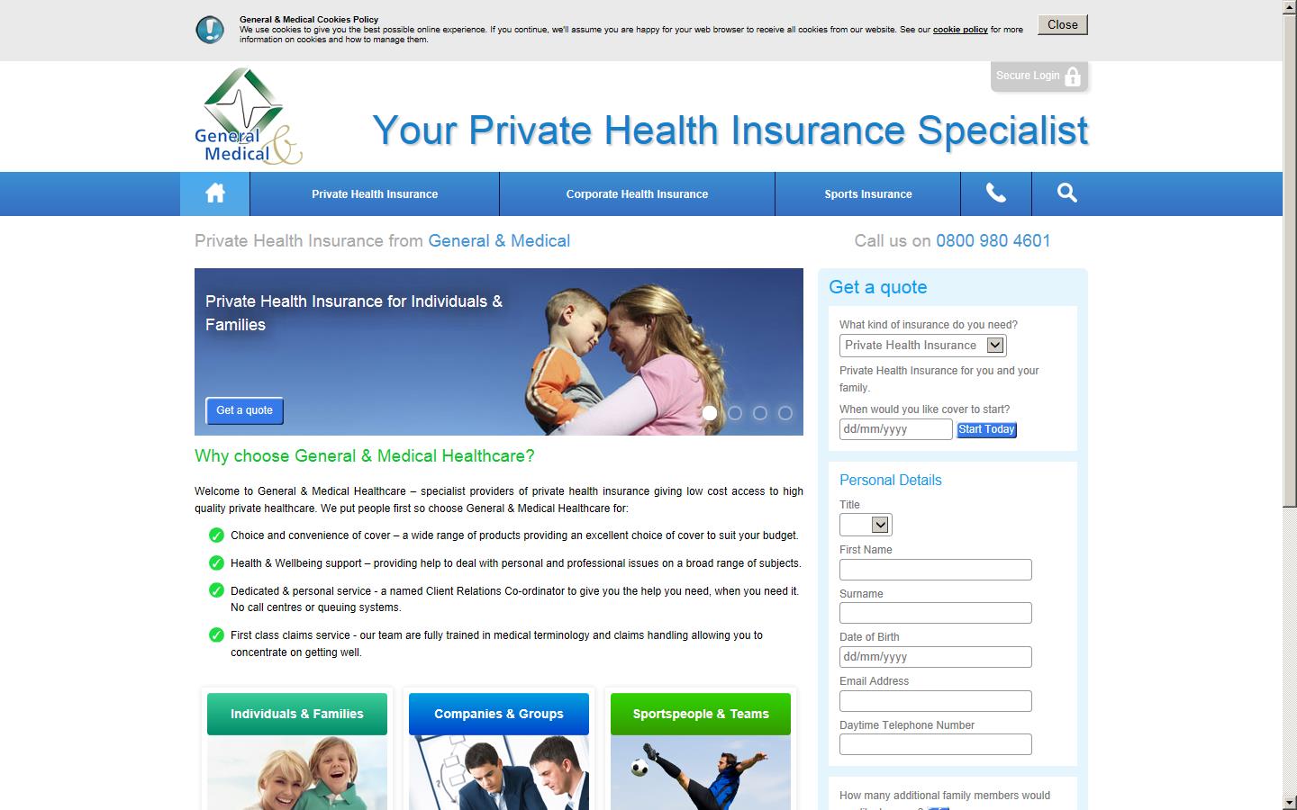 General & Medical Finance Ltd Website