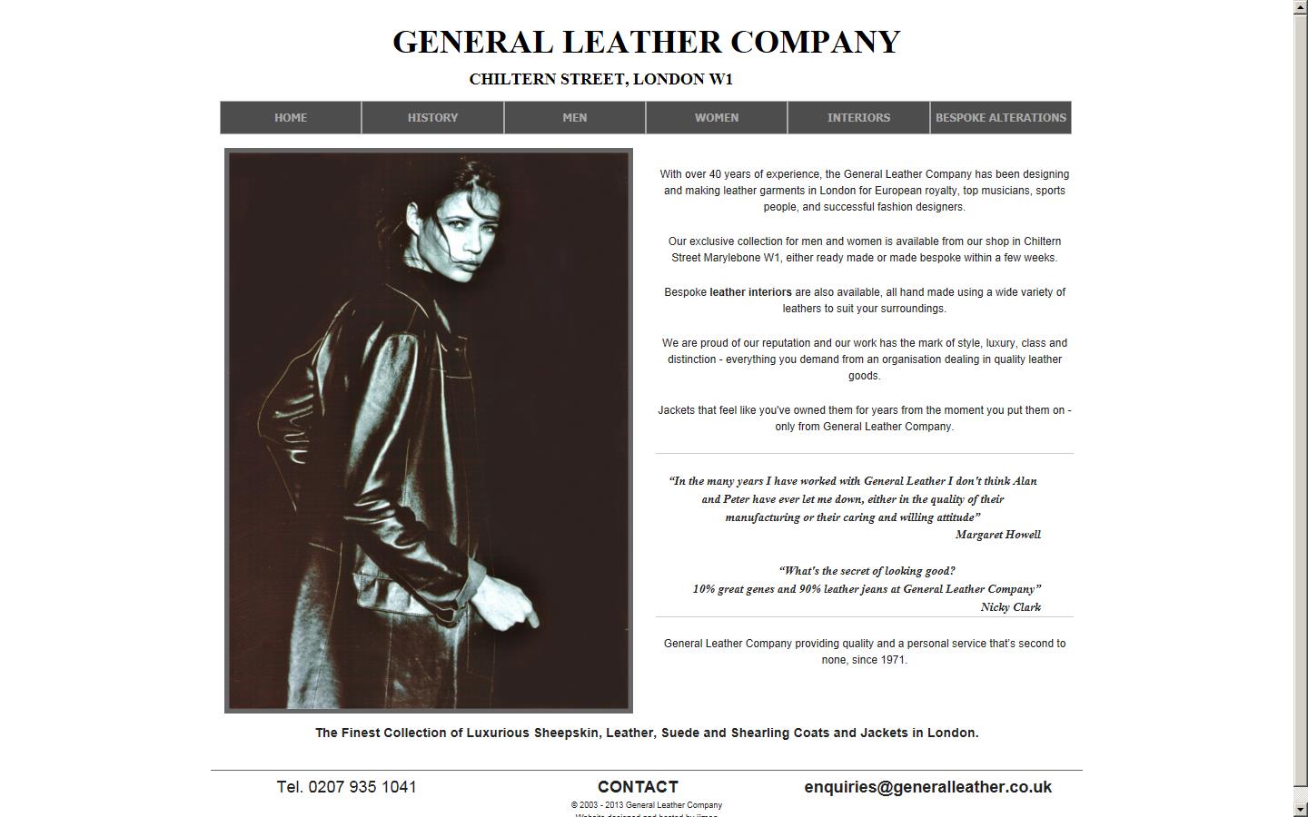 General Leather Co. - London Website