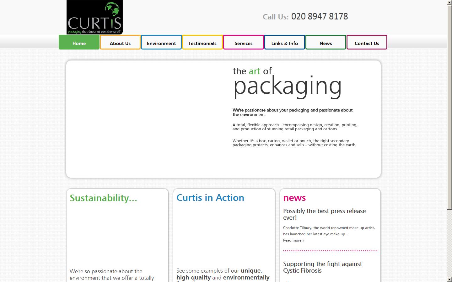 Curtis &minus; Packaging That Does Not Cost The Earth Website