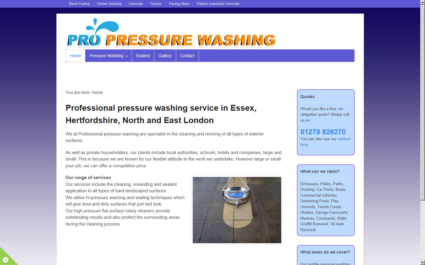 Pro Pressure Washing Website